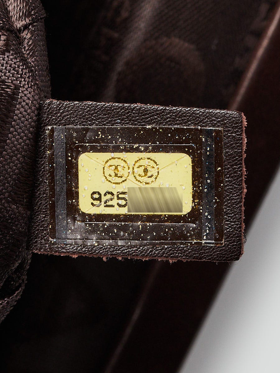 Chanel Brown Lambskin Leather CC Logo Kiss-Lock Shoulder Bag