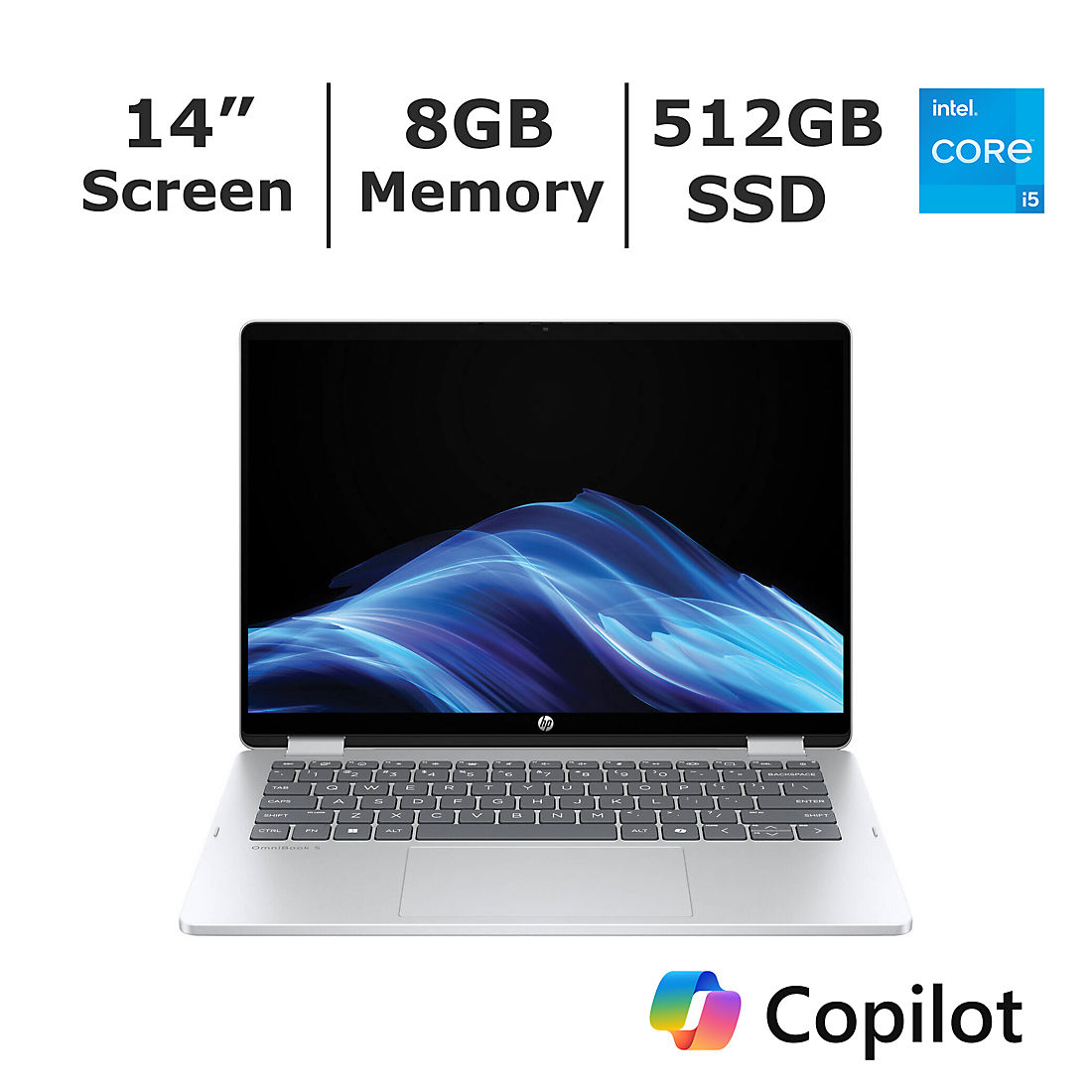 HP OmniBook 5 Flip 14 2-in-1 Touchscreen Laptop i5 8GB 512GB SSD
