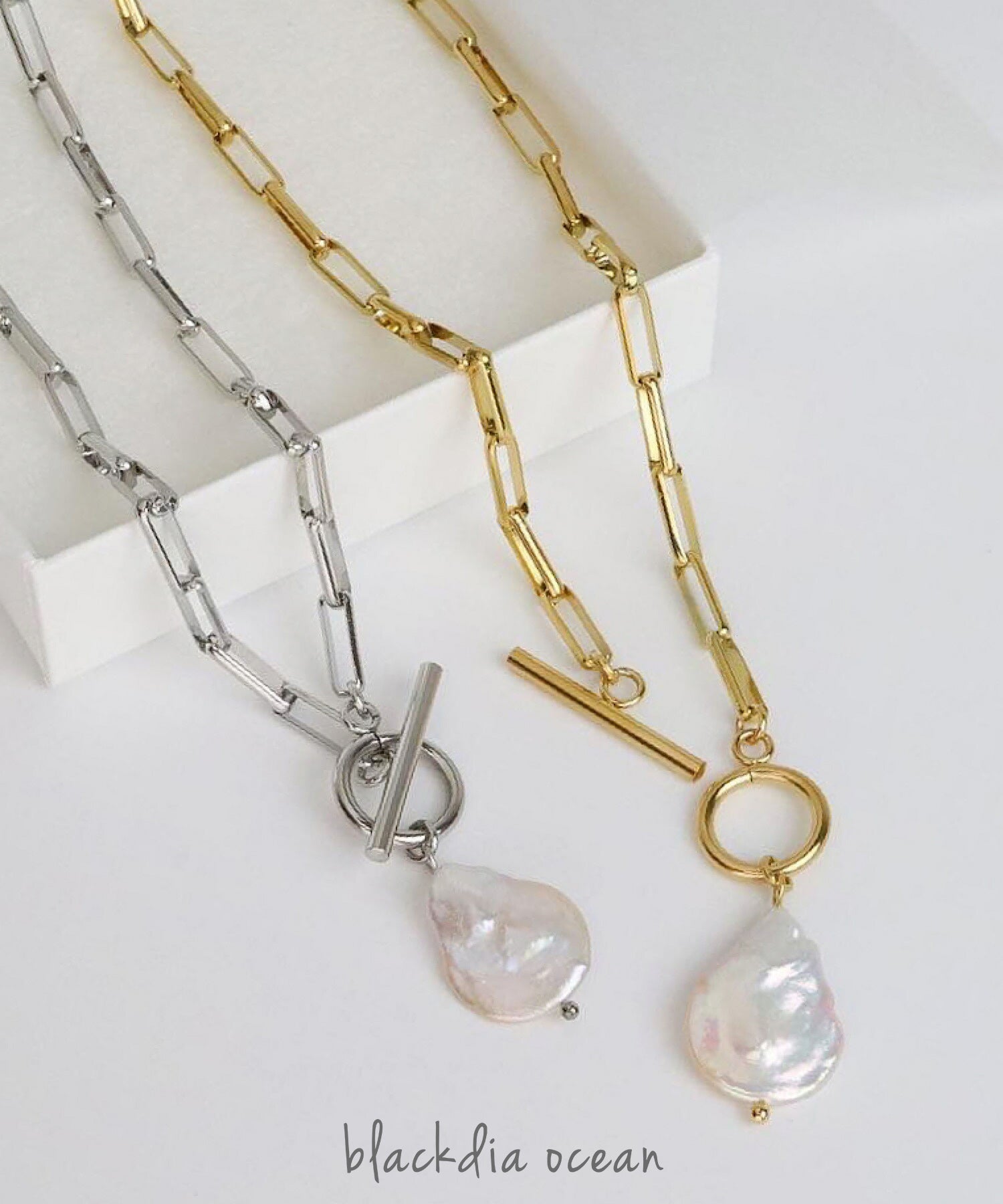 今週末限定価格】blackdia ocean マンテルバロックパールネックレス