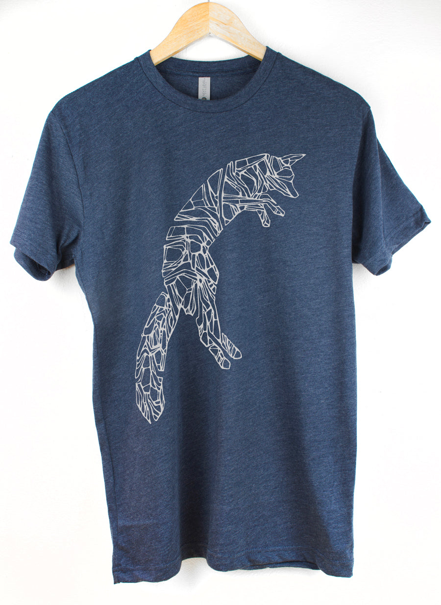 Arctic Fox | Hand Printed Adult Graphic T-Shirt by Blackhare
