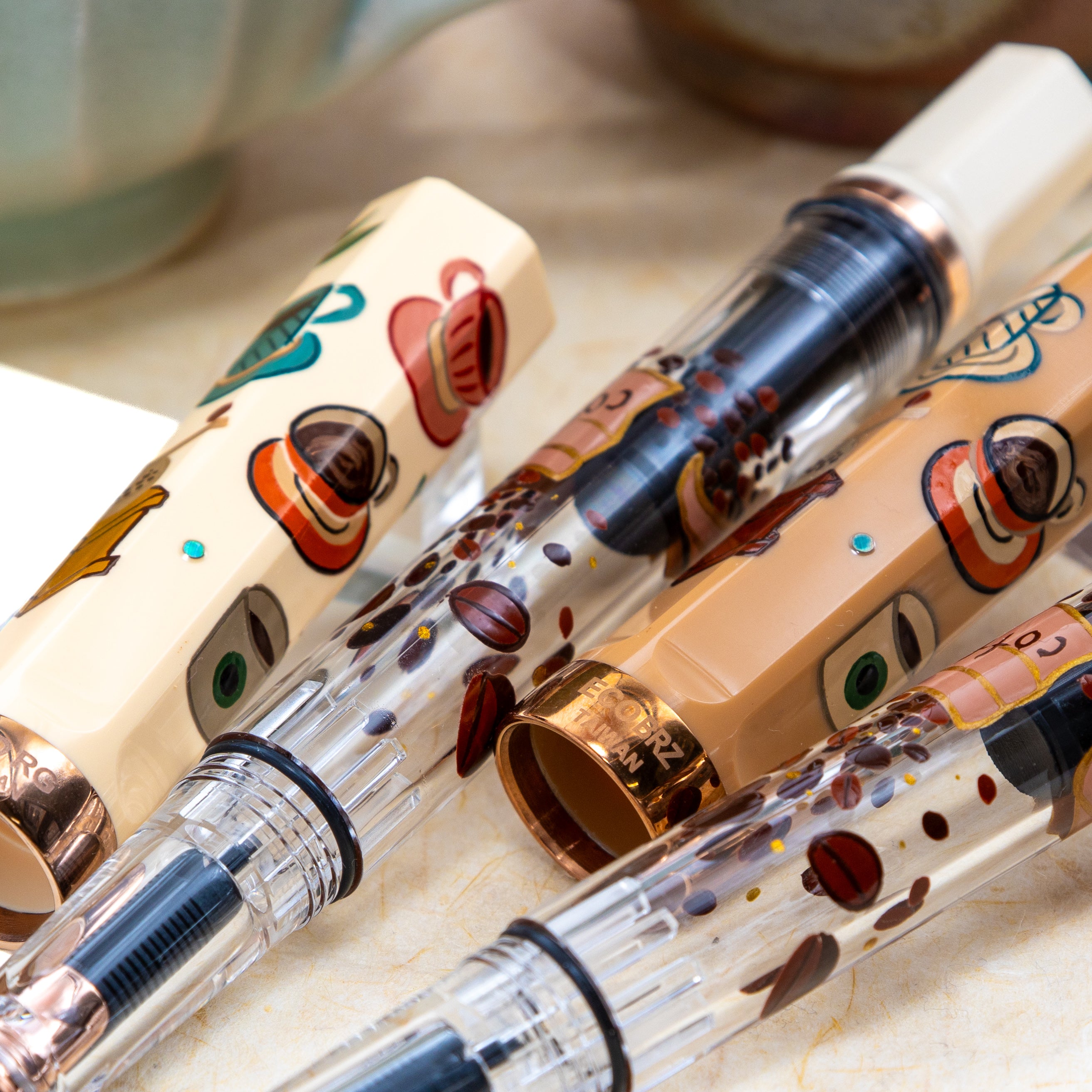Quartier latin Latte Wajima Makie fountain pen, TWSBI ECO – BUNGUBOX