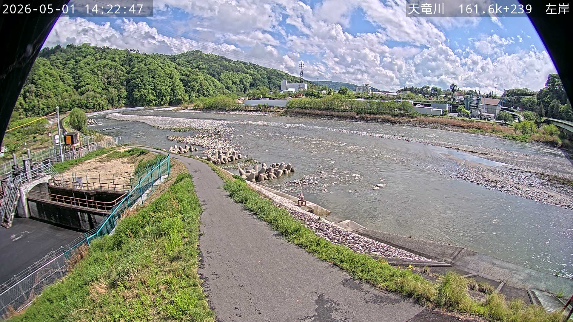 天竜川161.6KP左岸ライブカメラ(長野県中川村葛島) | ライブカメラDB