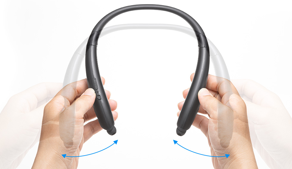 MM-BTSH54BK【Bluetoothウェアラブルネックスピーカー（イヤホン