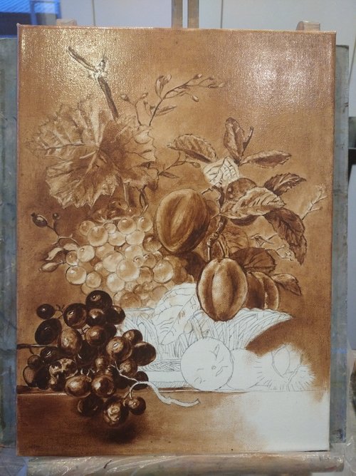 ☆東北発☆ 絵画-油絵/油彩画 作者不詳「クリムトのある静物」肉筆原画/