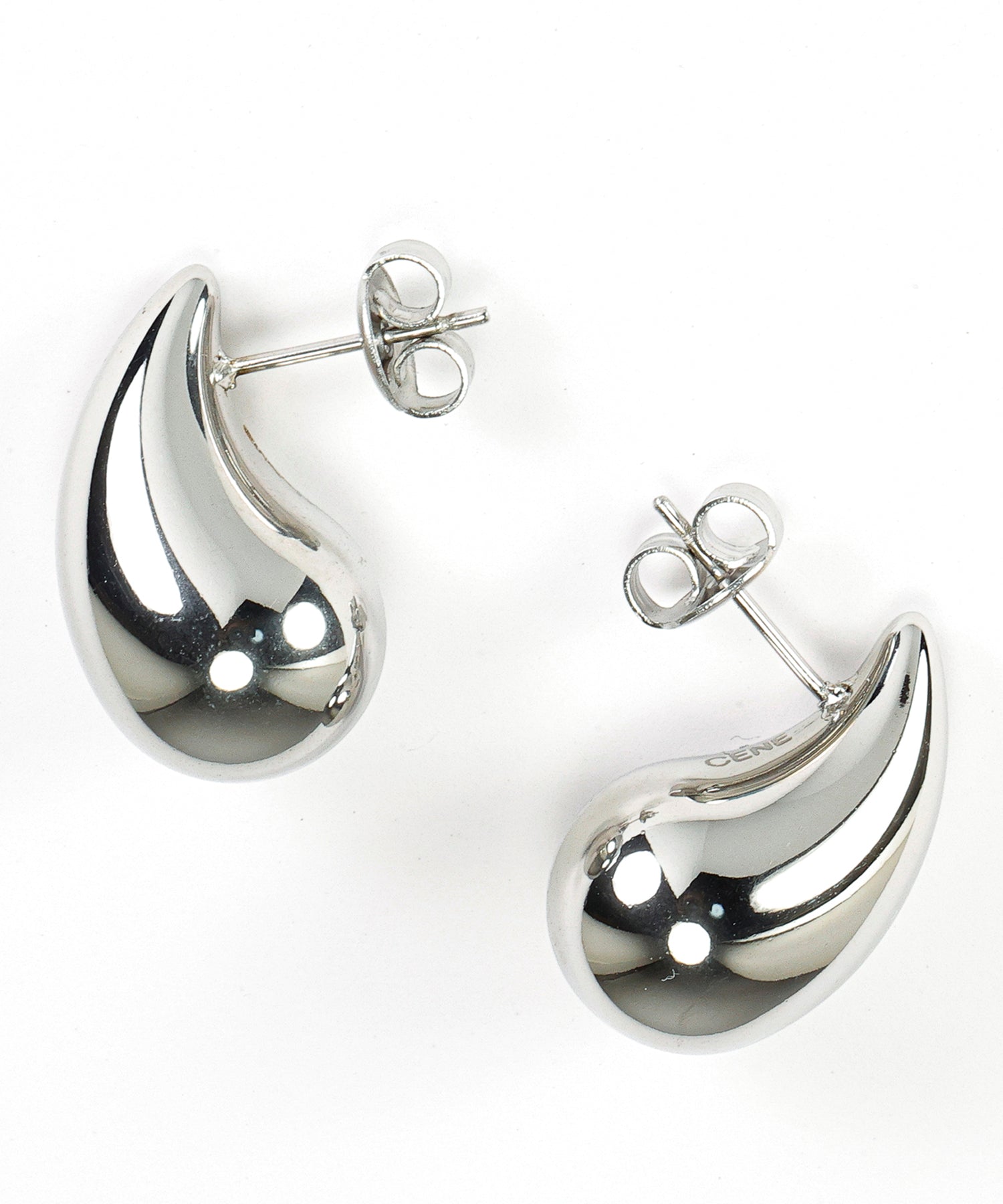 シルバー]ソリッドドロップピアス