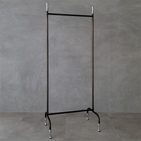 ビンテージ調 アイアンハンガーラック 黒皮風塗装×シルバー