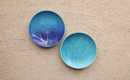 工芸品 Antique Tsuboya-yaki Fish Plate Okinawa Antique Tsuboya