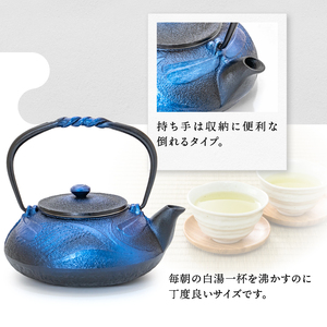 南部鉄器 鉄瓶 蜻蛉 瑠璃色 0.5L [AK040] | 岩手県奥州市 | ふるさと