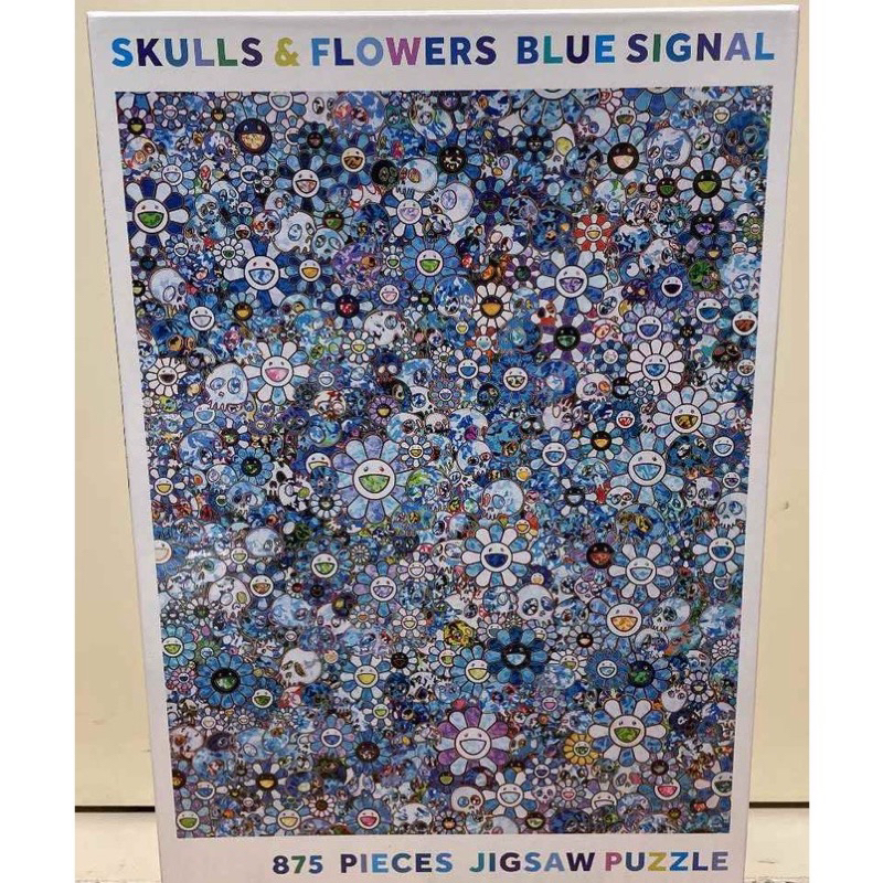 新品 16個 村上隆 パズル SKULLS FLOWERS BLUE