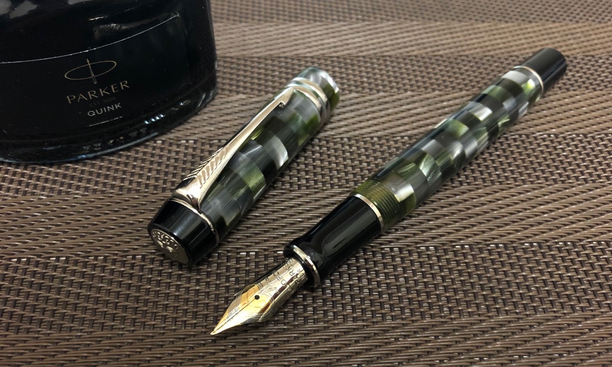 パーカー デュオフォールド チェック グリーンPT センテニアルM 18K