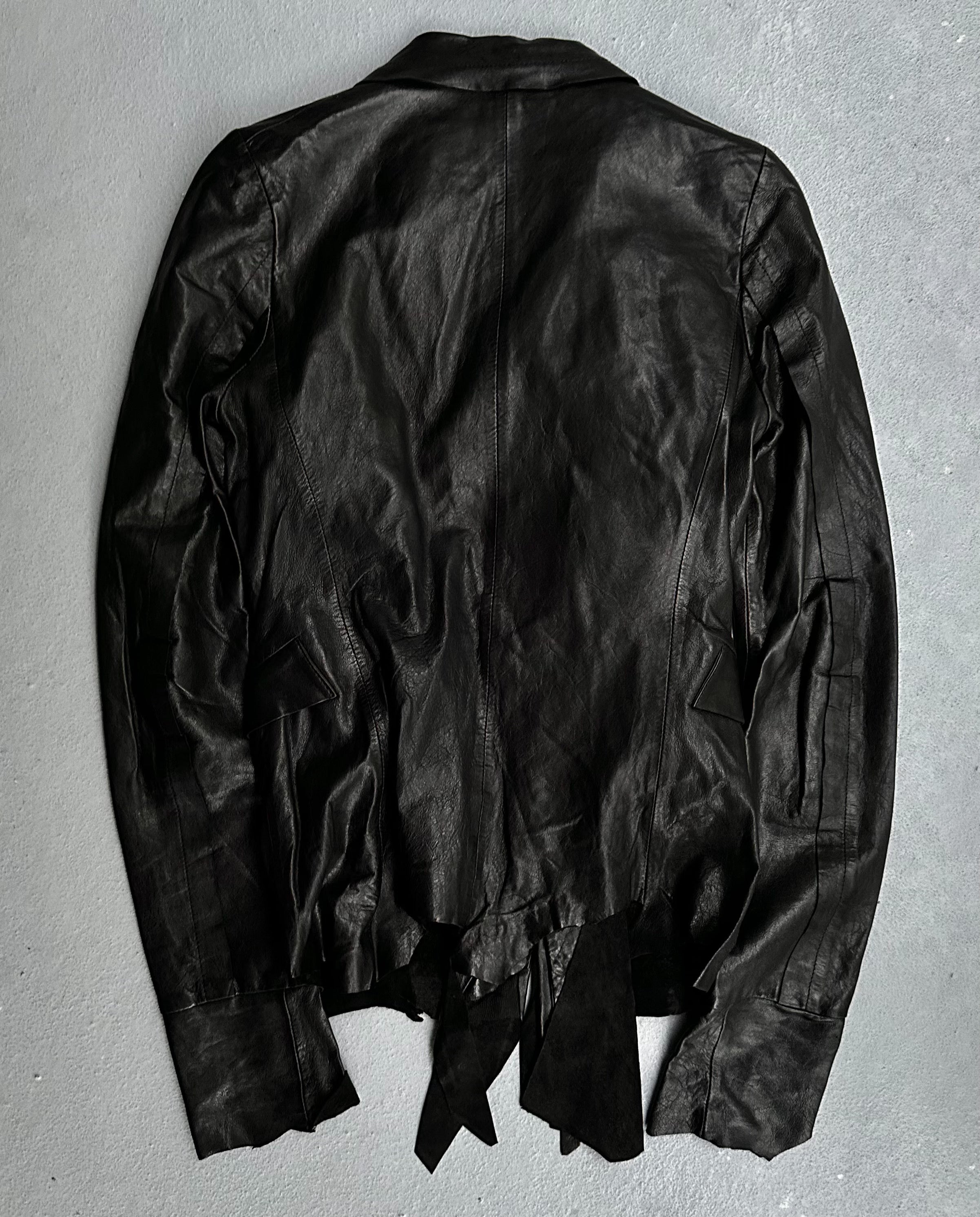 EKAM Early 00s Multi-pockets Asymmetrical Sheepskin Leather Double