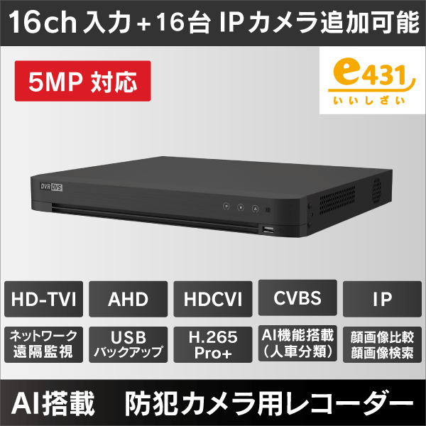 防犯カメラ H.264デジタルビデオレコーダー 52万画素カメラ付 HDD1TB