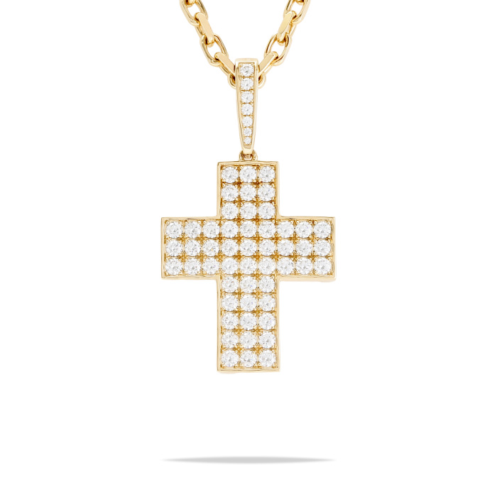 K18イエローゴールド ダイヤモンド クロス ネックレス J427120 | ユキ