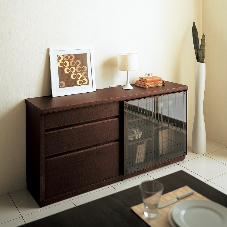 なるほど様カリモクサイドボード 横68.5 奥行45高さ110 ウォールナット