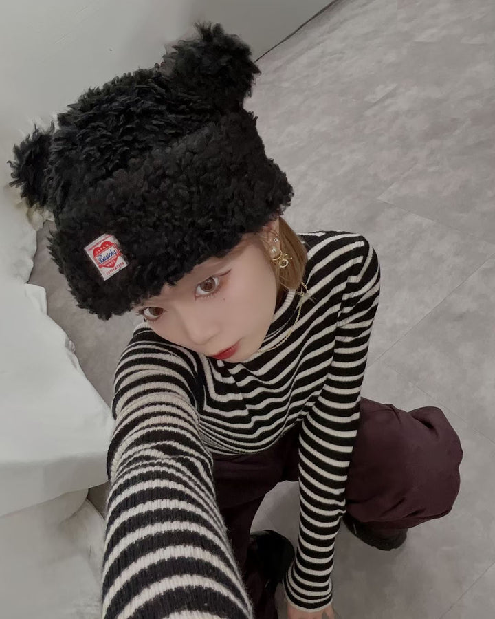 帽子 Basics bear beanie Black M BASICKS | Bear Beanie - black