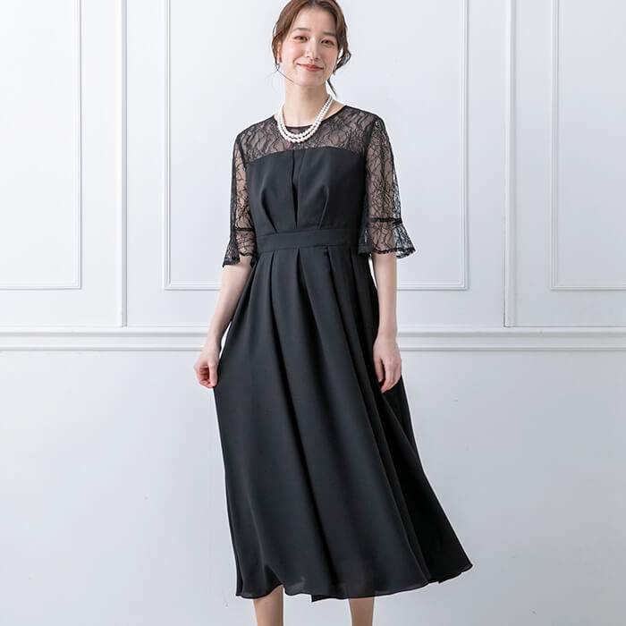 軽やかに気品をまとう大人ドレス 13号・ブラック｜東京ソワール