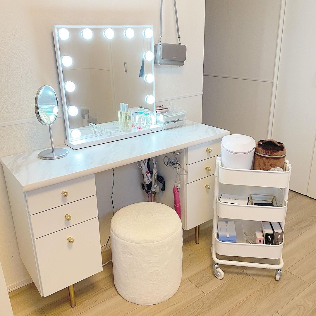 フッツェ ハリウッドミラー ラウンド L ホワイト | Francfranc（フラン