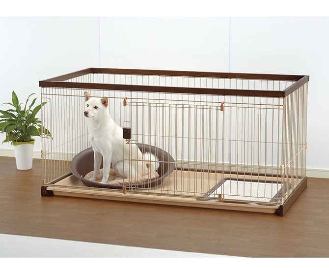 Richell リッチェル 木製お掃除簡単ペットサークル 150-80 ダーク