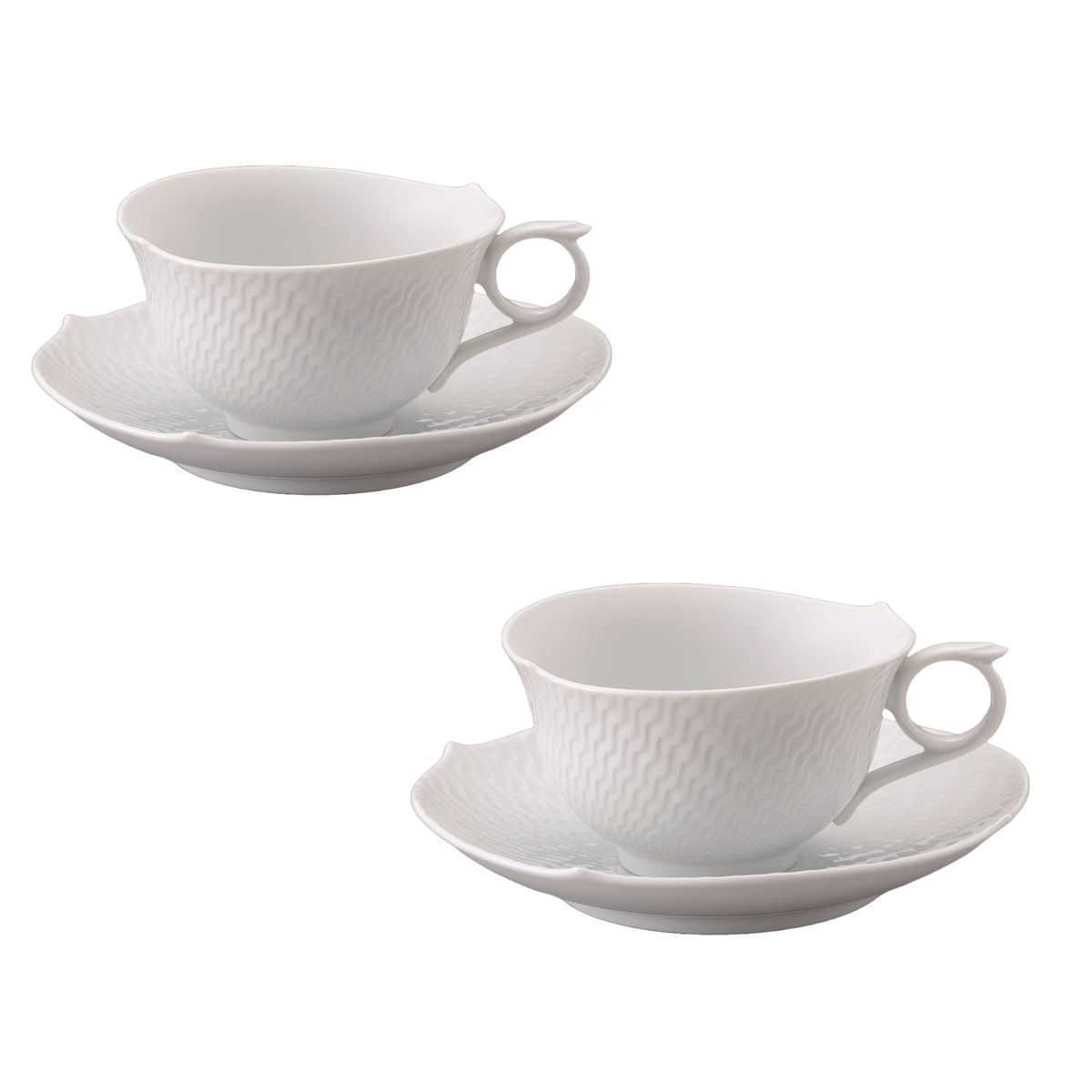 マイセン 波の戯れ ホワイト ペアティーカップ＆ソーサー 000000/29633