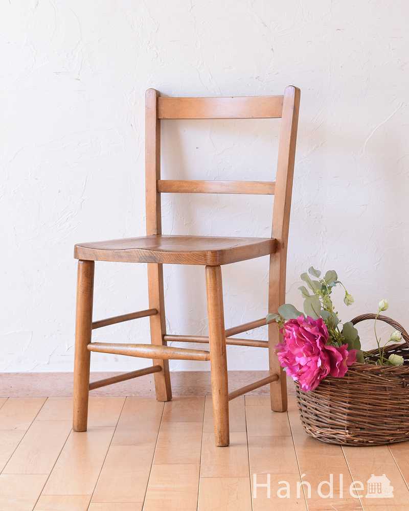 アンティークの子ども用の椅子、可愛い形のチャイルドチェア(d-896-c