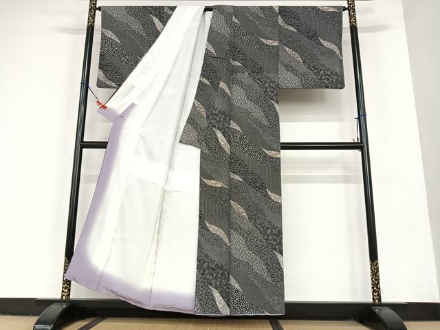 平和屋着物○伝統工芸士 染谷梅治 小紋 吉祥花文 さが美扱い 正絹