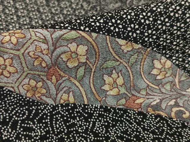 平和屋着物○伝統工芸士 染谷梅治 小紋 吉祥花文 さが美扱い 正絹