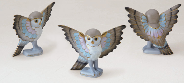 紫ヘレンド 世界のフクロウ （ブルゴーニュ .シチリア）まとめ2点 世界