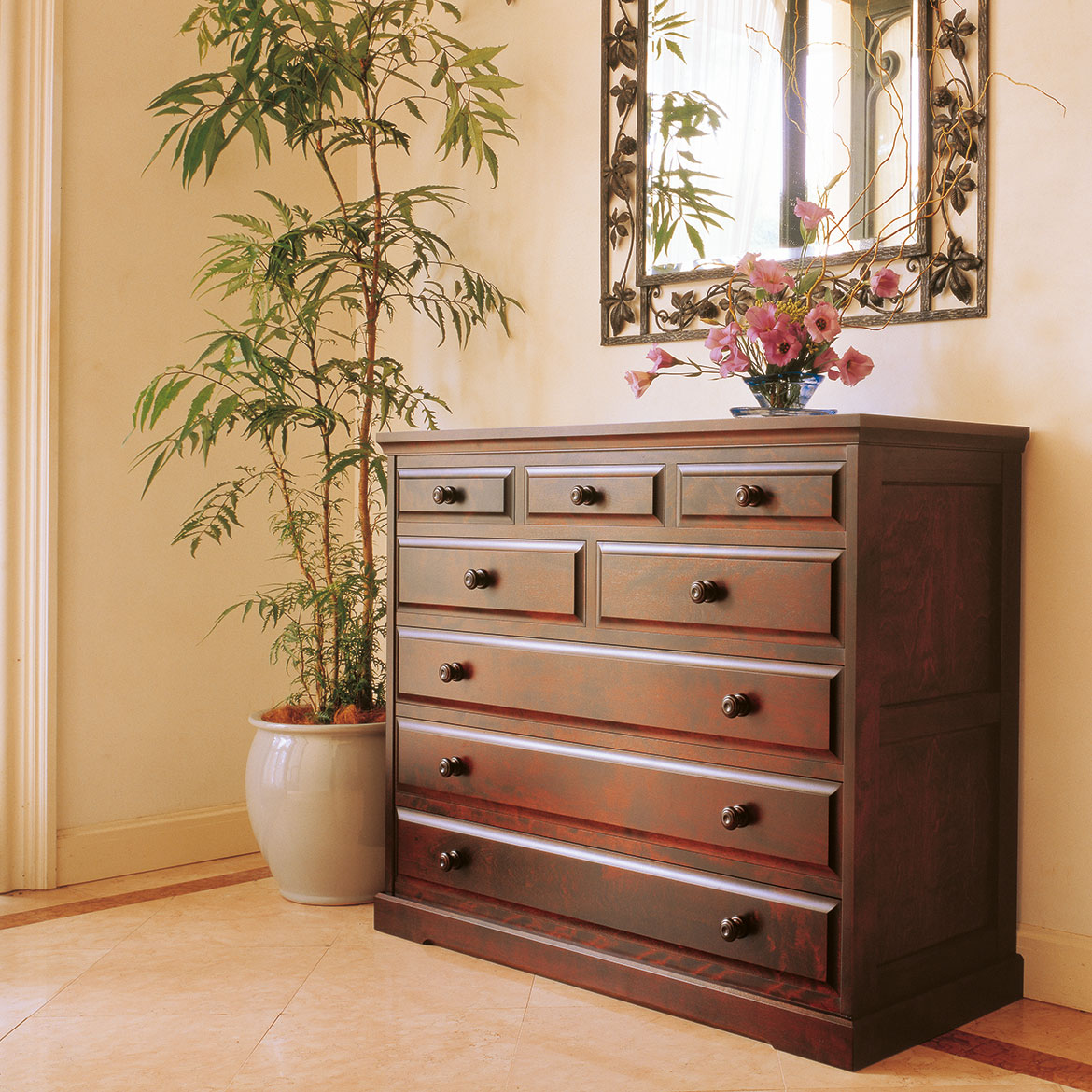 越後民芸 家具 5段 チェスト 民芸 箪笥 整理 タンス 洋服 当時物 高級