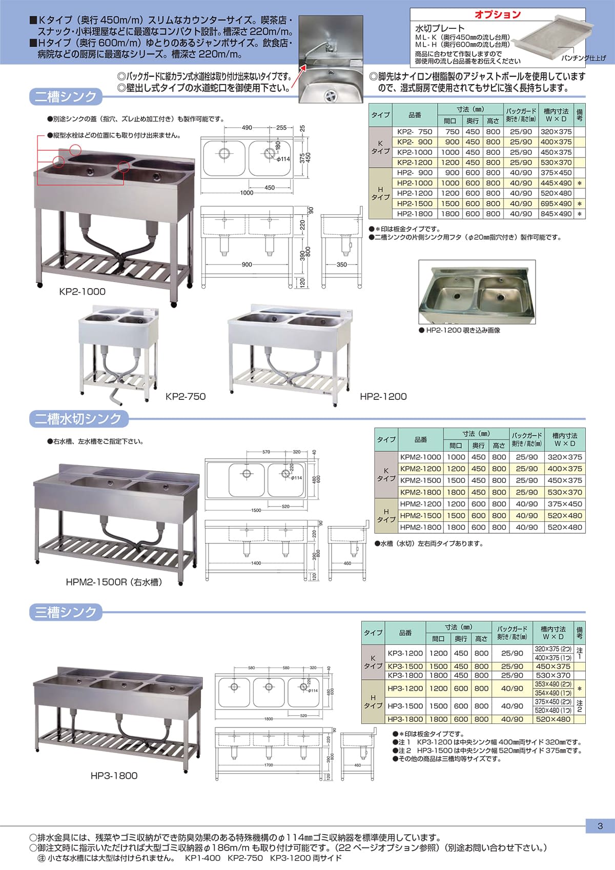 azuma 2槽シンク 900x450x800(+90)