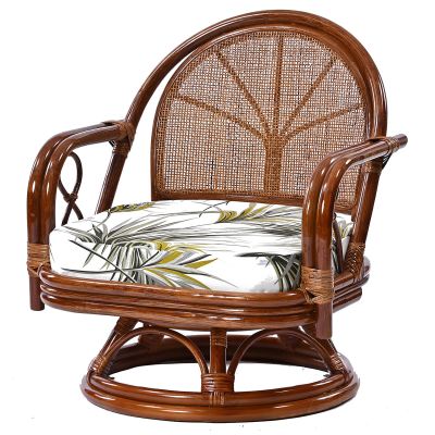 美品 サンフラワーラタン WAHOO 手編みハイバックチェア 座面高37cm 藤