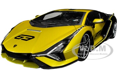 LAMBORGHINI SIAN FKP 37 #63 YELLOW & BLACK 1/18 DIECAST MODEL CAR