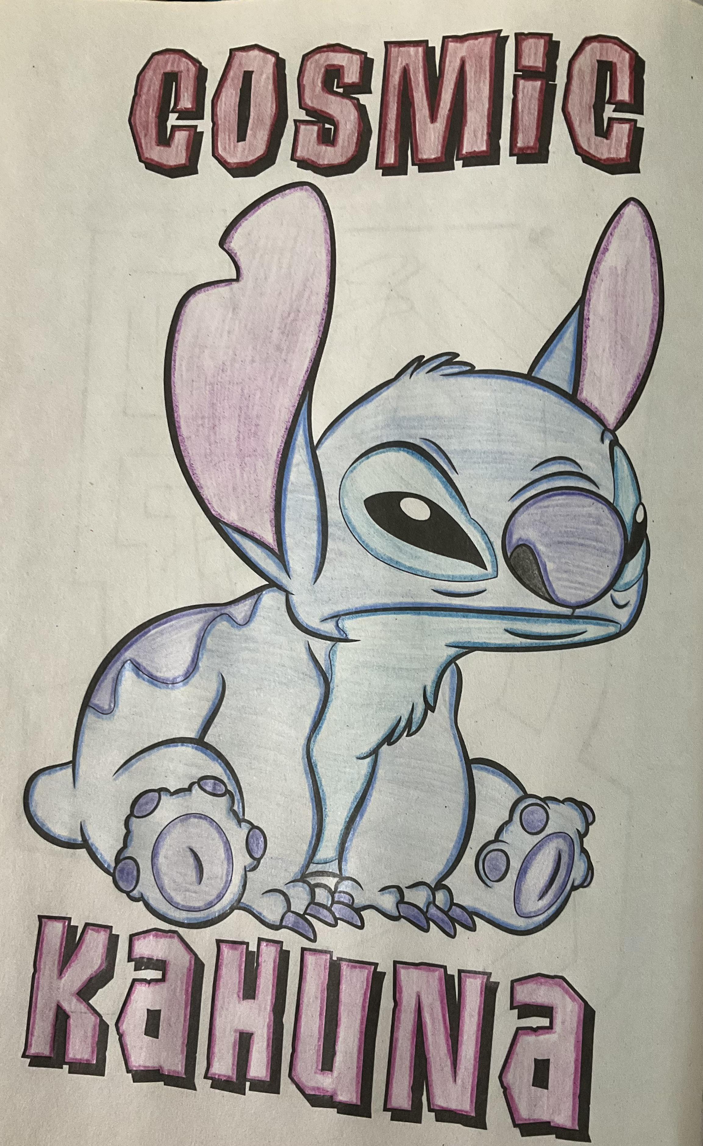 スティッチの塗り絵完成⭐️💙 : r/Coloring