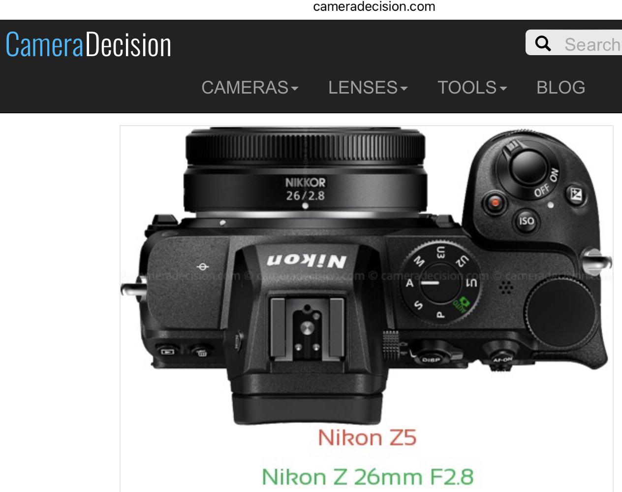 Z5を旅行用に小さくするためにZ26mmのレンズを買うか、それとも代わり