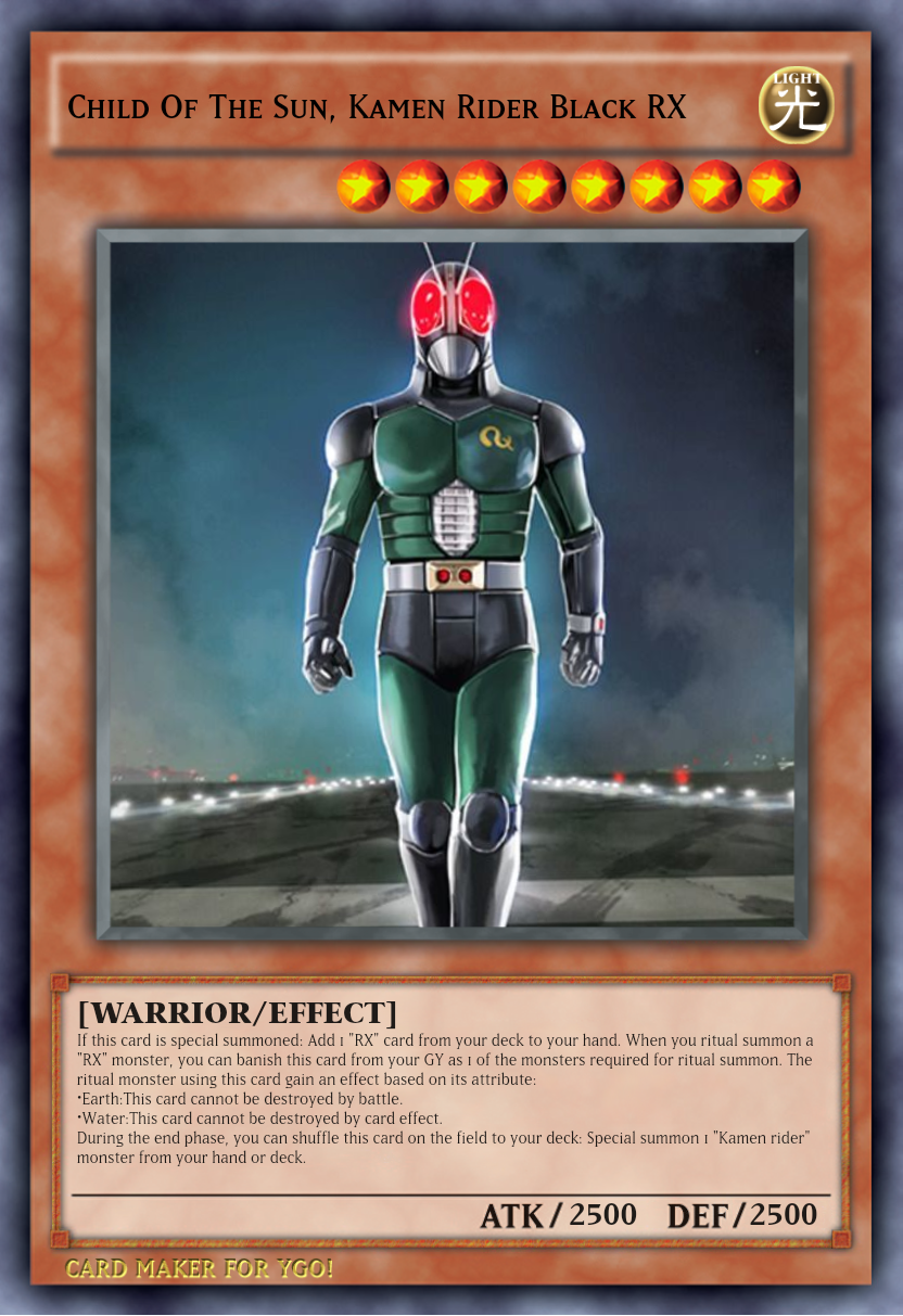 Just some Kamen rider Yugioh cards I made part 4(Black,RX) : r