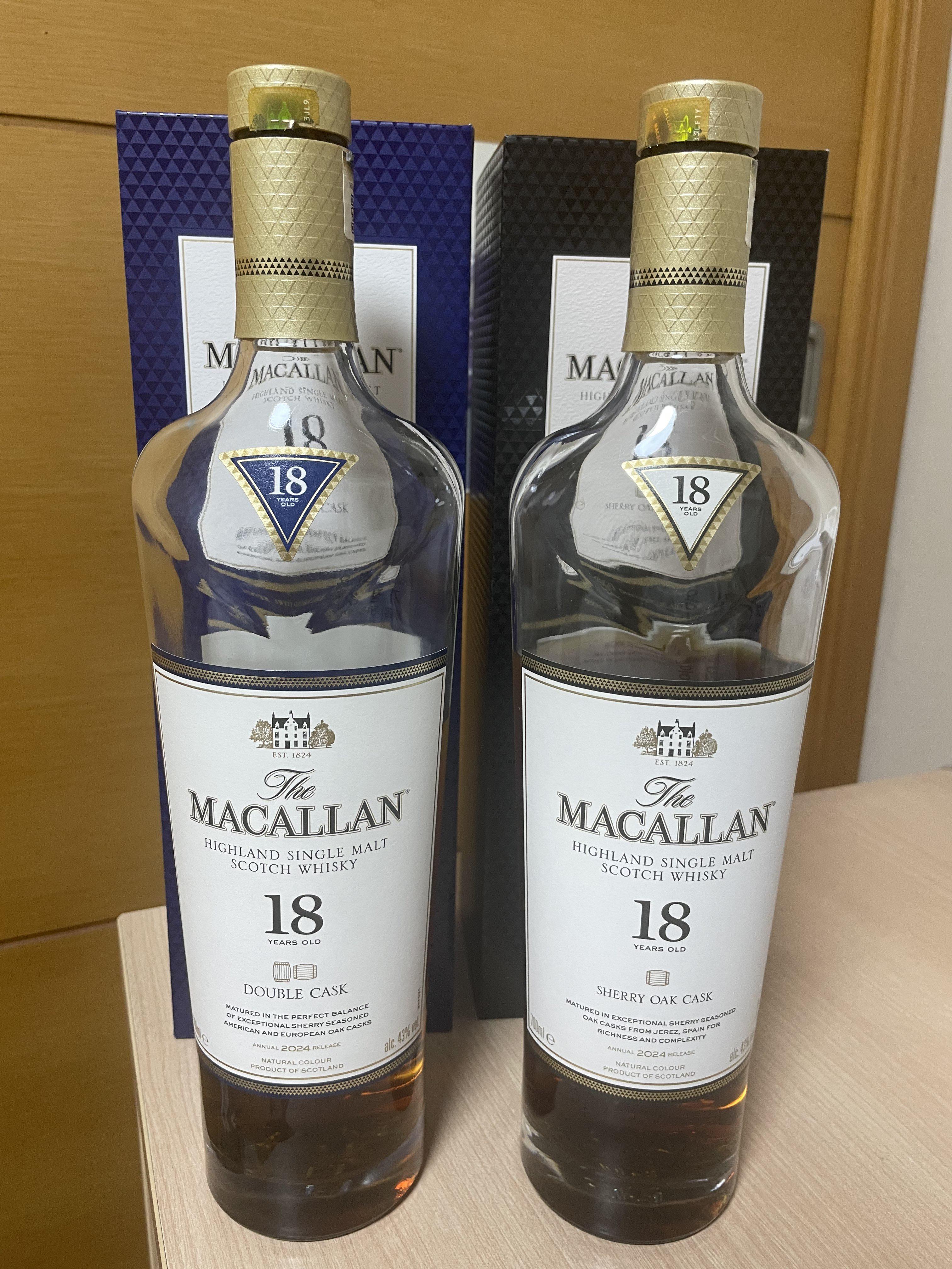 レビュー1 - マッカラン18年 ダブルカスク vs シェリーオークカスク