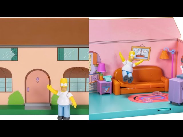 New The Simpsons House Playset Living Room Diorama, 2.5-Inch Scale