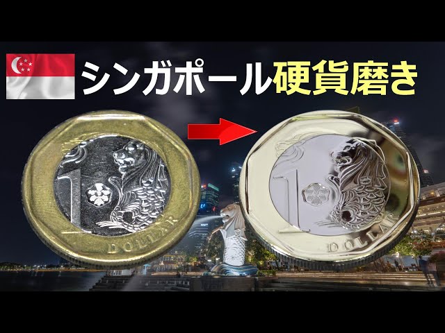 シンガポール1ドル硬貨磨き鏡面仕上げ Singapore New $ 1 Coin