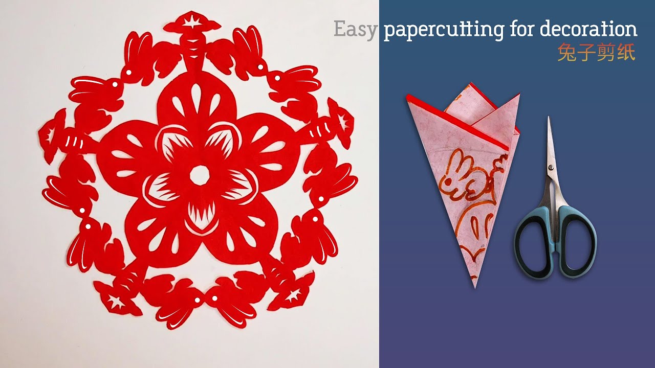 Easy Paper Rabbit cutting for light up your Celebrations｜DIY