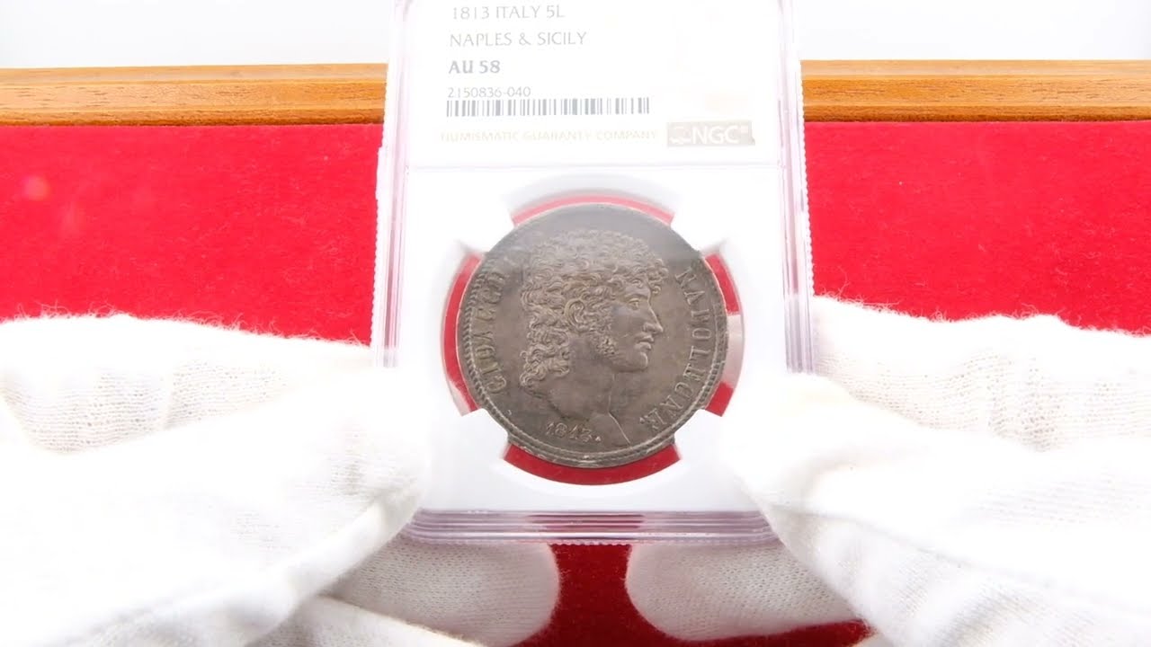 イタリア ナポリ・シシリー 1813年 5リレ銀貨 ジョアシャン・ミュラ