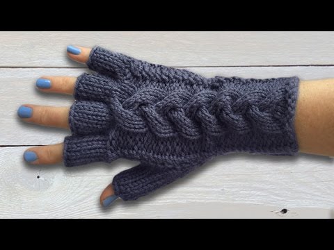 LADIES FINGERLESS GLOVES WITH PLAITED CABLE - Part Two The Main