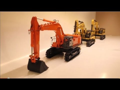1/50 WSI Hitachi ZX870 VS 1/48 CCM Cat 385CL/390D LME - YouTube