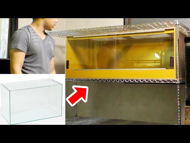 Dismantle a glass aquarium and remake it into a reptile cage