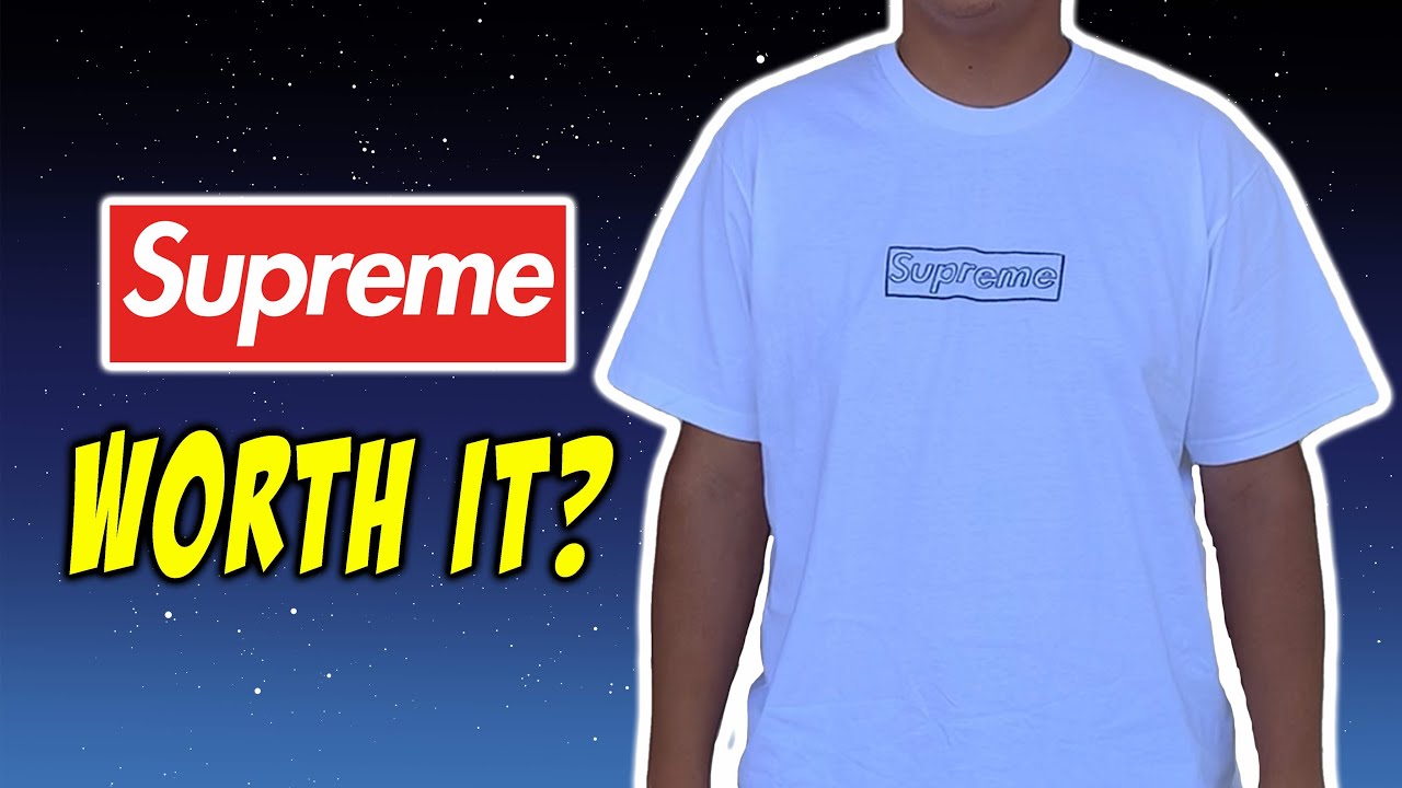 SUPREME KAWS CHALK BOX LOGO REVIEW & ON BODY - YouTube