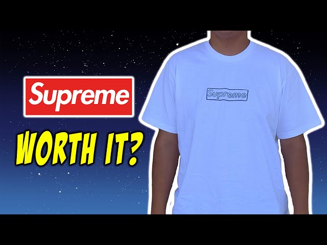 SUPREME KAWS CHALK BOX LOGO REVIEW & ON BODY - YouTube