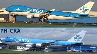 KLM CARGO (NEW + Old Livery) Boeing 747-400 F - Landings at AMS