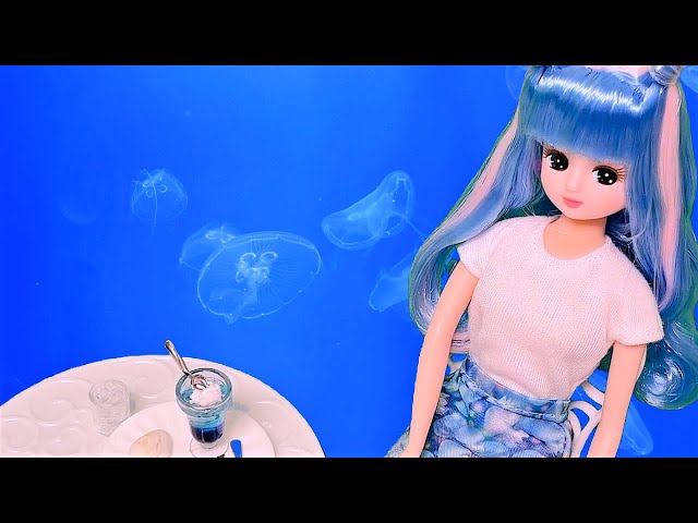 🌊 海辺のスイーツセット🎂 🍪 #フロートジェリーフィッシュ #Licca