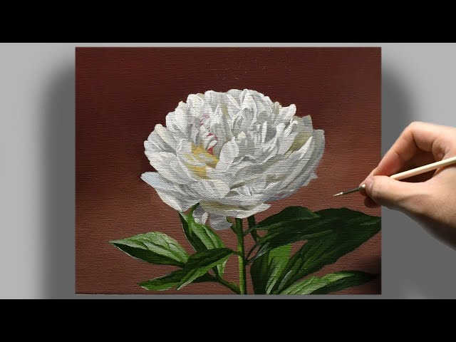 牡丹」 油彩画 油絵 植物画F12号 原画F12号油彩画「初秋の大山