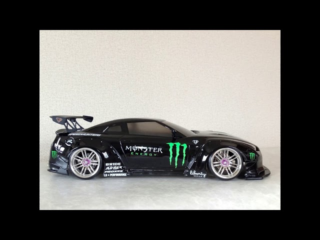 ラジコンボディ制作】テツジン R35 GT-R モンスターエナジー 完成画像