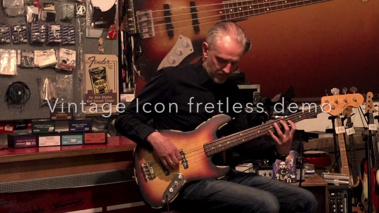 Vintage Icon fretless demo - YouTube