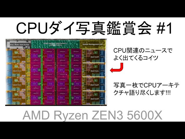 CPUダイ写真鑑賞会 #1 AMD Ryzen ZEN3 5600X / How to 